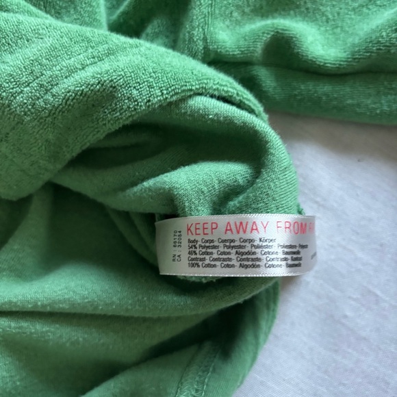 Anthropologie Green Terry Button Front Top L | Relaxed Soft Casual - Picture 8 of 8